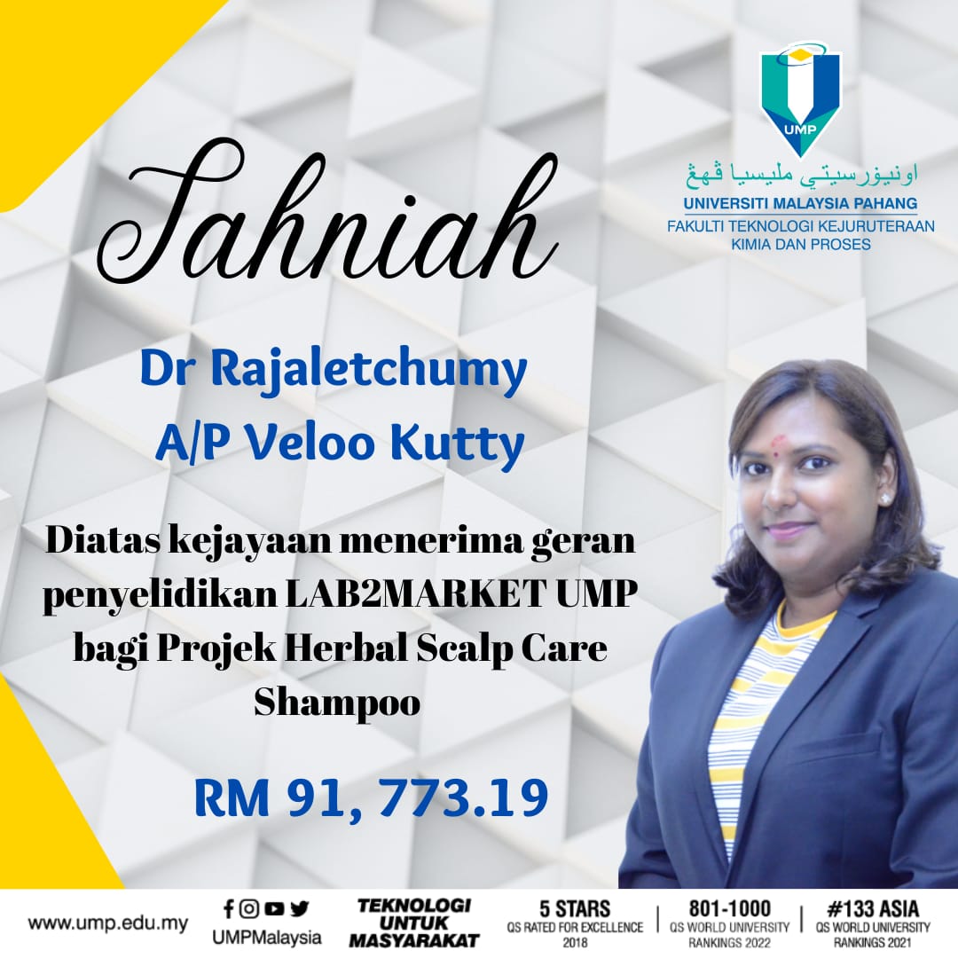 LAB TO MARKET GRANT - DR. RAJALETCHUMY VELOO KUTTY